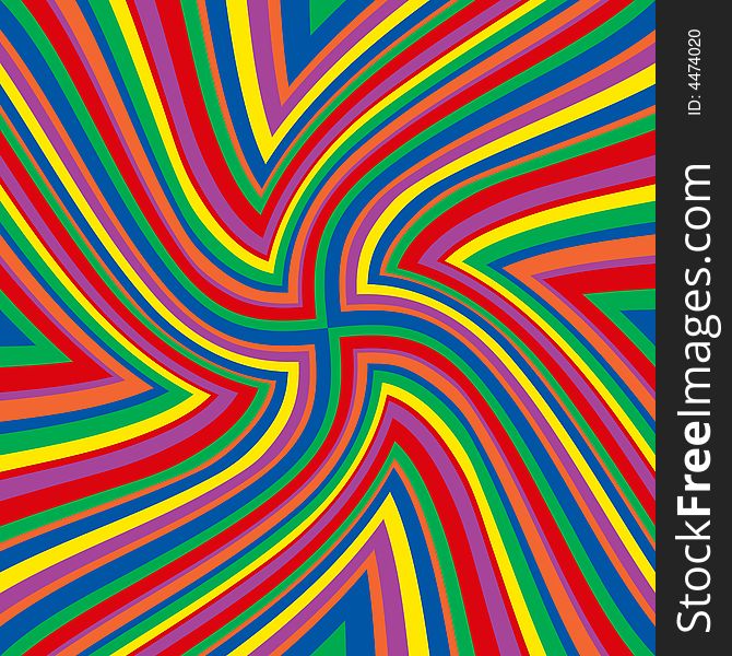 Illustration of bright rainbow colored lines in a swirl pattern. Illustration of bright rainbow colored lines in a swirl pattern
