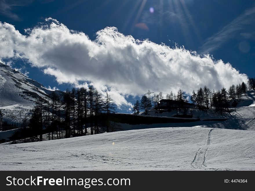 LaThuile, Snow, trees and slop