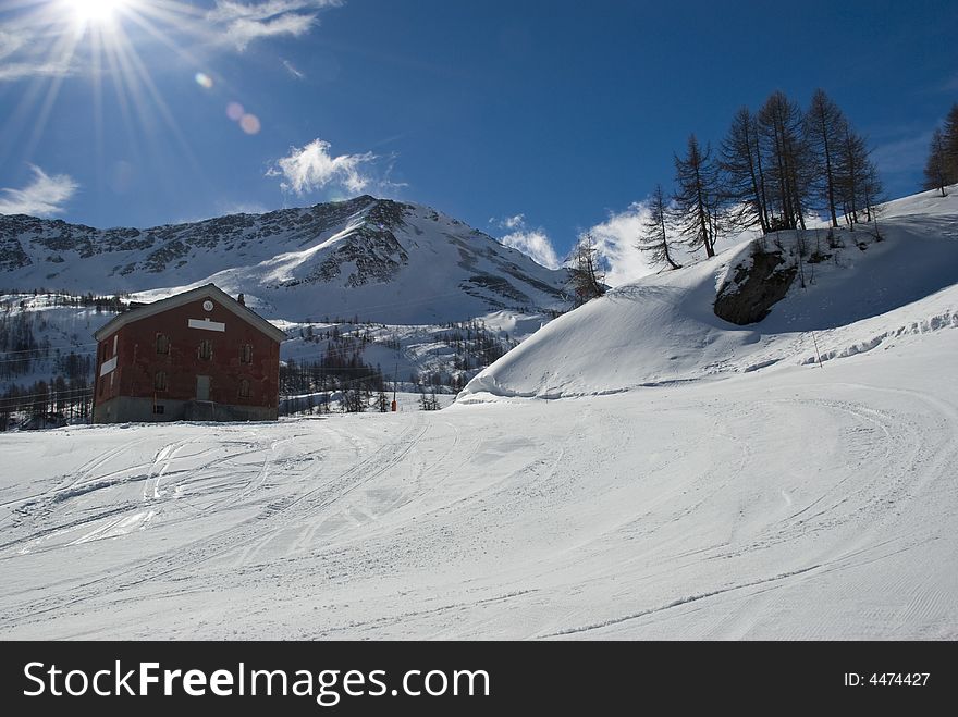 LaThuile, Snow, Trees And Slopes