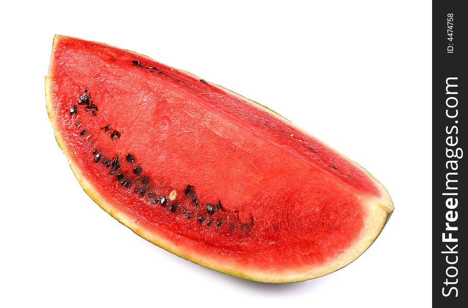 Fresh slice of watermelon on white background