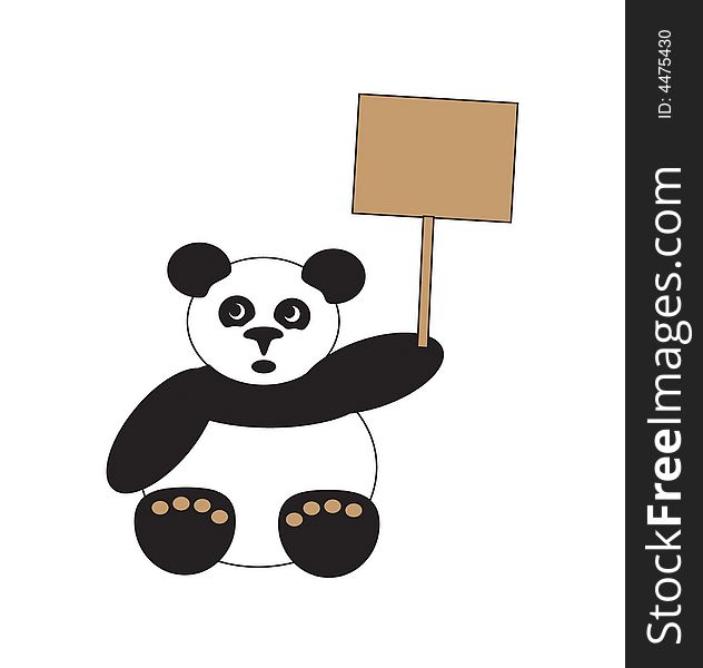 Panda With Placard