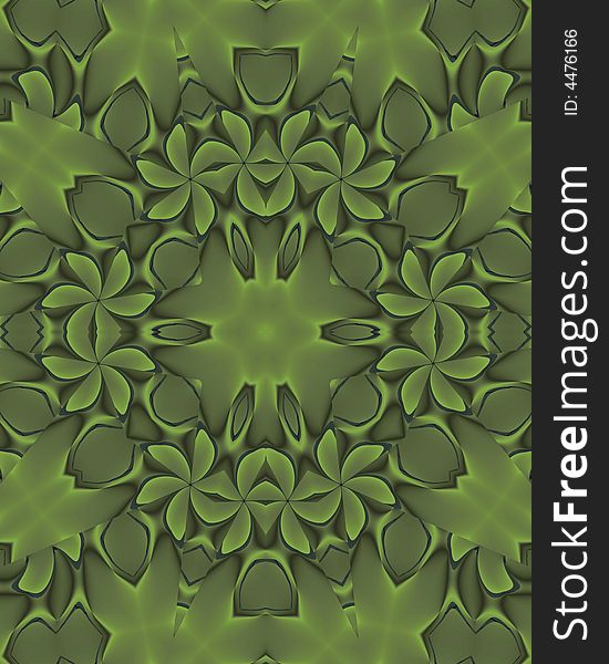 Abstract fractal image resembling embossed green wallpaper. Abstract fractal image resembling embossed green wallpaper