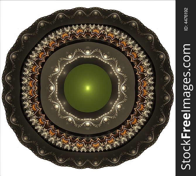 Nested Display Plate With Peridot Cabachon