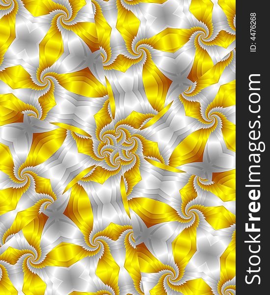 Abstract fractal image resembling satin kaleidoscope wallpaper