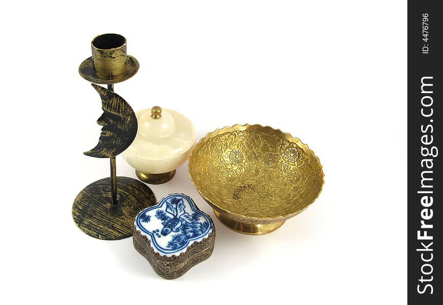 Oriental decorative set isolated on white background