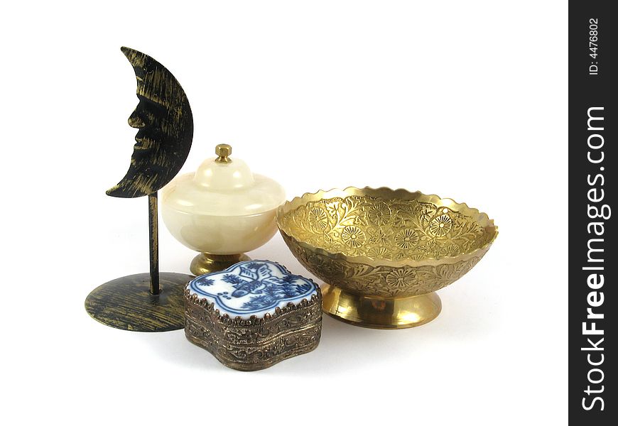Oriental decorative set isolated on white background