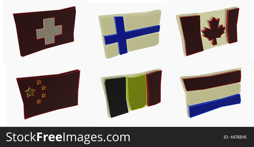The illustration of flags maked from plates of. The illustration of flags maked from plates of