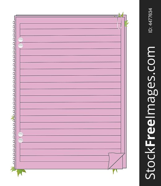 Notebook paper. Vector illustration easy to resize or change color