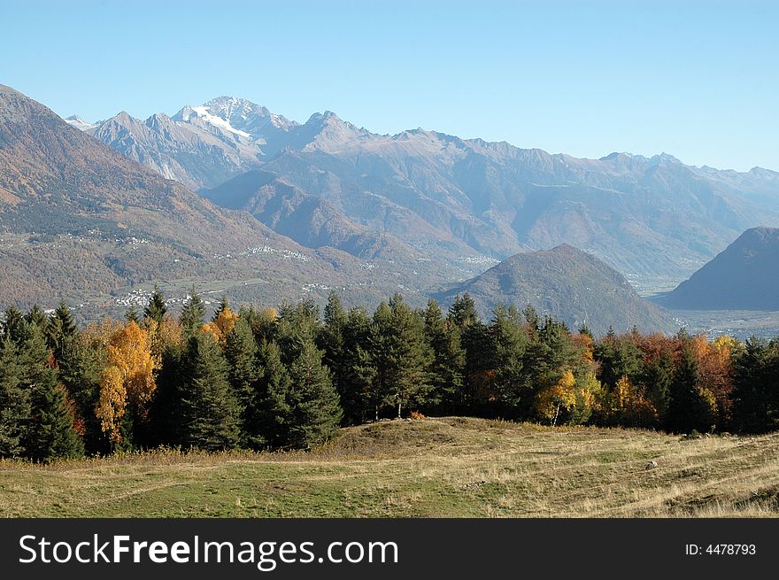 Autumn landscape in alps mountains. Autumn landscape in alps mountains