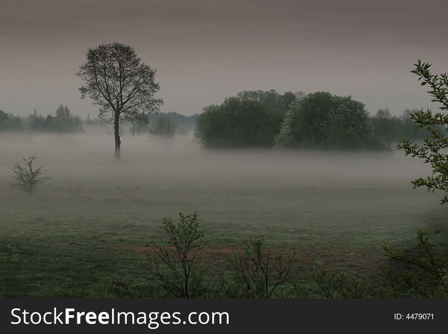 Acre on misty morning