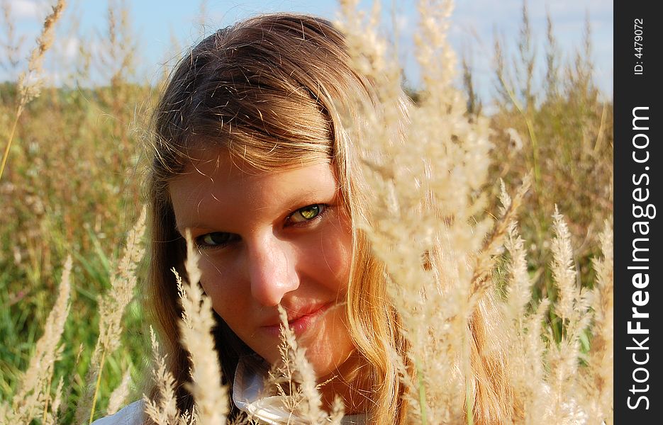 Sunny girl in the field