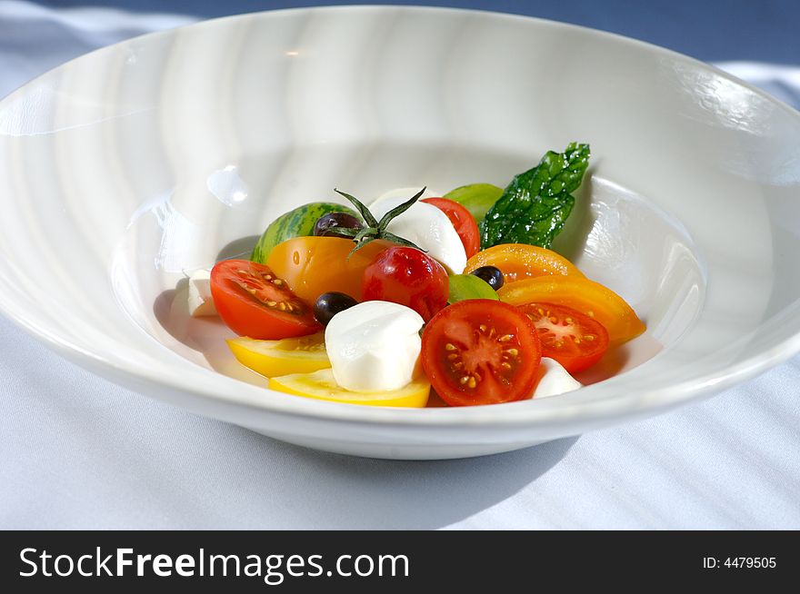 Image of tomato salad with buffalo mozzerella