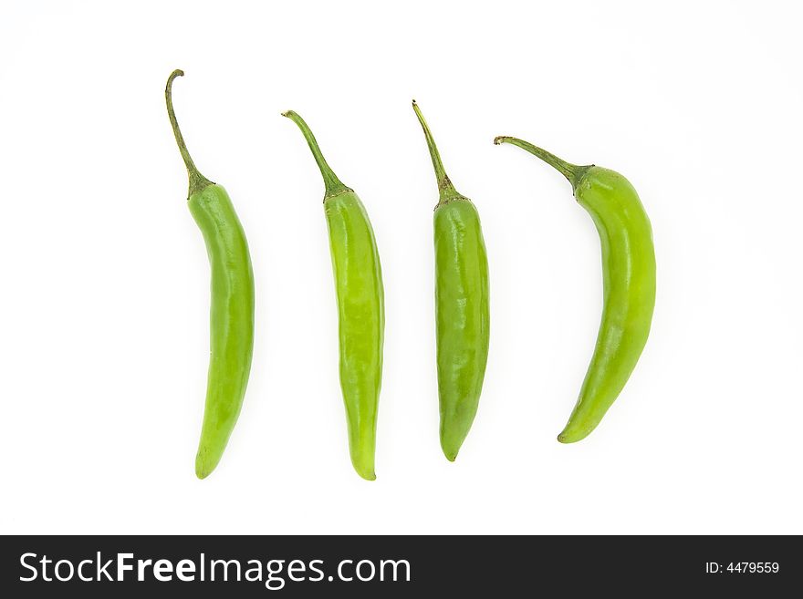 Red chile pepper isolated over white
