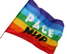 Multi-coloured Flag With An Inscription The Peace Stock Image Multi-coloured Flag With An Inscription The Peace Stock Image