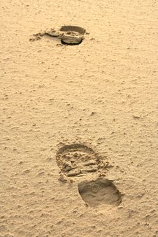 Footprints On Sand. Royalty Free Stock Images Footprints On Sand. Royalty Free Stock Images