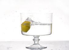 Fresh Lemon Splash Into Water Stock Photos Fresh Lemon Splash Into Water Stock Photos