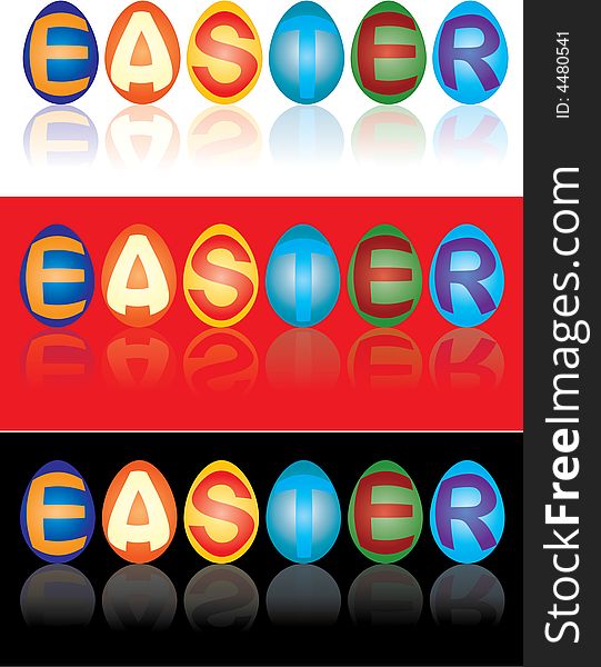 Banners with easter eggs in different colors