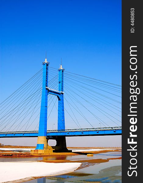 Suspension bridge on Huanghe River