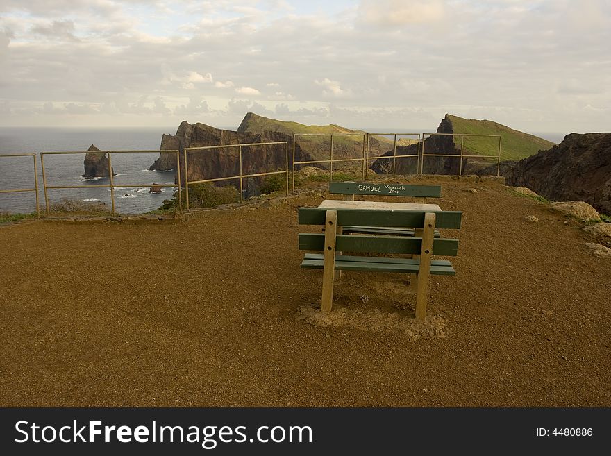 Madeira island, coast landscape at sunset - Atlantic ocean - Portugal. Madeira island, coast landscape at sunset - Atlantic ocean - Portugal