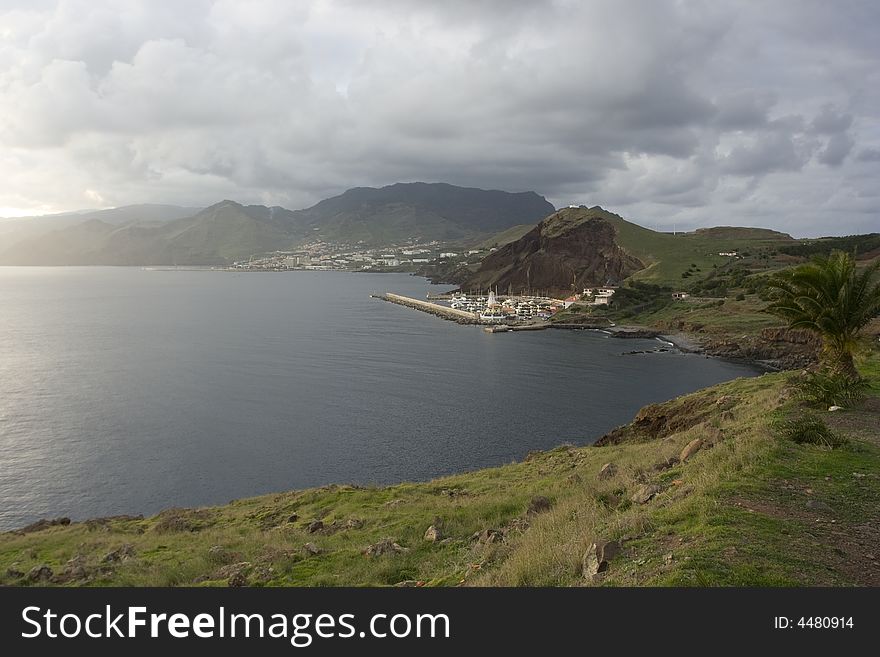 Madeira island, coast landscape at sunset - Atlantic ocean - Portugal. Madeira island, coast landscape at sunset - Atlantic ocean - Portugal