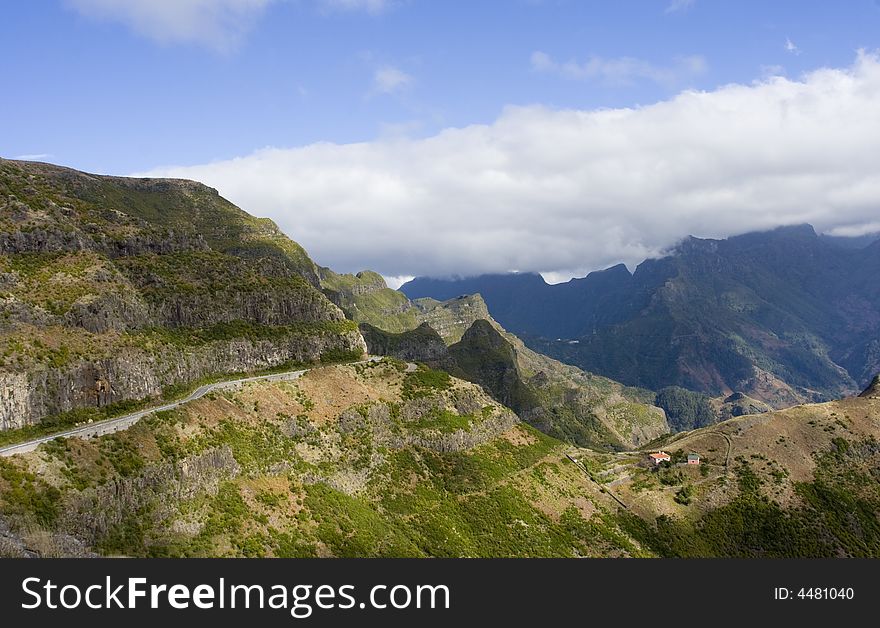 Madeira island, coast landscape at sunset - Atlantic ocean - Portugal. Madeira island, coast landscape at sunset - Atlantic ocean - Portugal