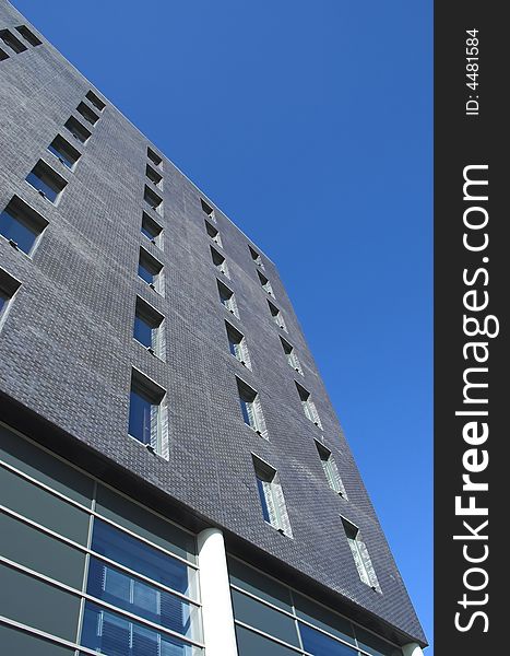 Facade of a modern skyscraper in Holland