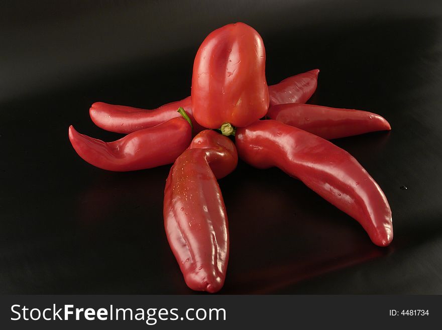 Octopus/crab chimera out of a bunch of peppers. Octopus/crab chimera out of a bunch of peppers