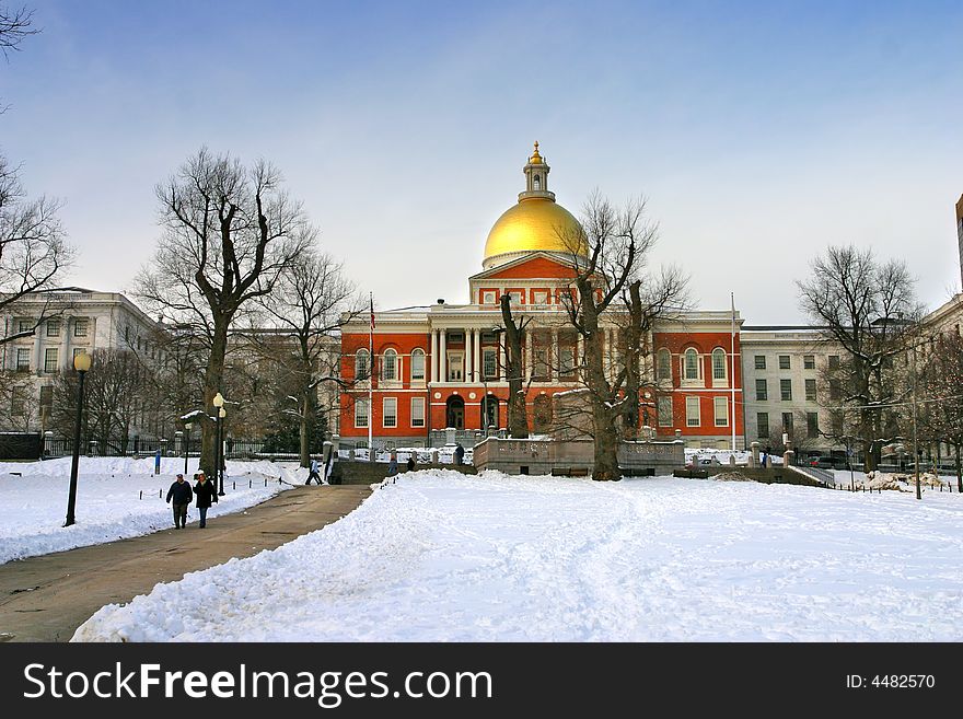 Stock image of a snowing winter at Boston, Massachusetts, USA. Stock image of a snowing winter at Boston, Massachusetts, USA