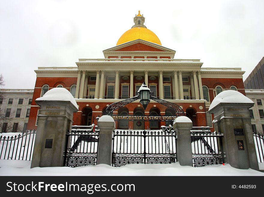 Stock image of a snowing winter at Boston, Massachusetts, USA. Stock image of a snowing winter at Boston, Massachusetts, USA