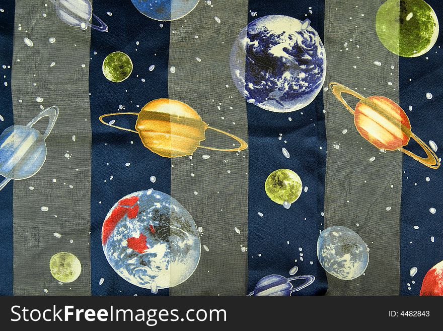 Colorful silk background with cosmic pattern