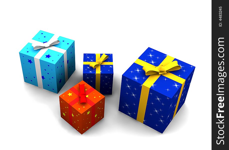 Gift boxes - 3d isolated illustration