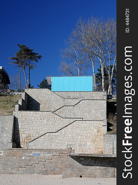 House by the black sea beach. House by the black sea beach