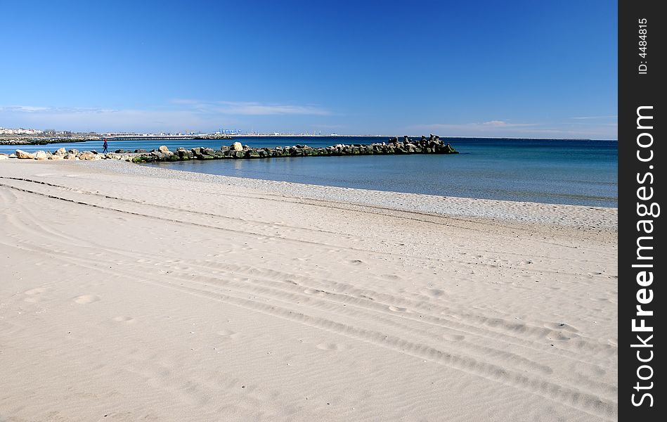 Sea shore in a romanian resort at Black Sea