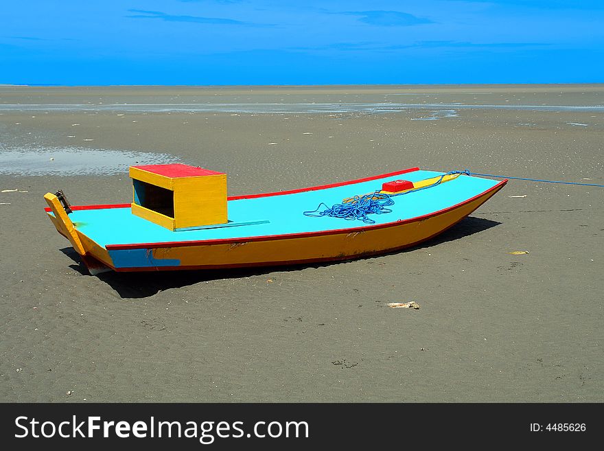 Small traditionalfishing boat from Brazil. Small traditionalfishing boat from Brazil