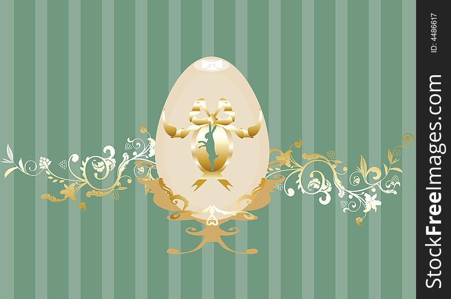 Easter  egg and bunny silhouette vector illustration. Easter  egg and bunny silhouette vector illustration
