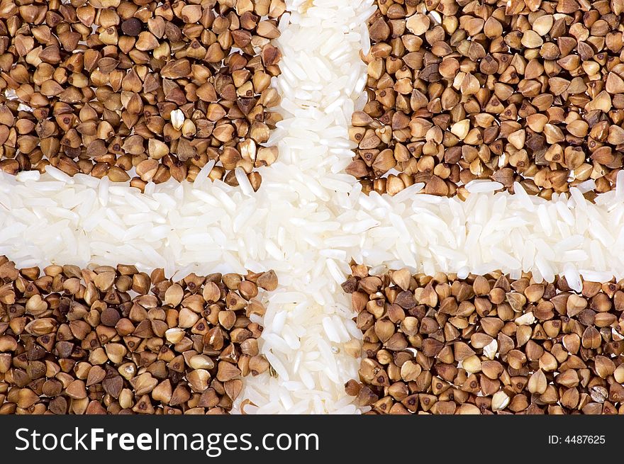 Buckwheat with rice in the studio