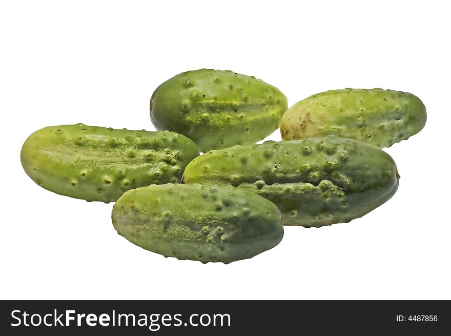 Cucumbers isolated on the white background
