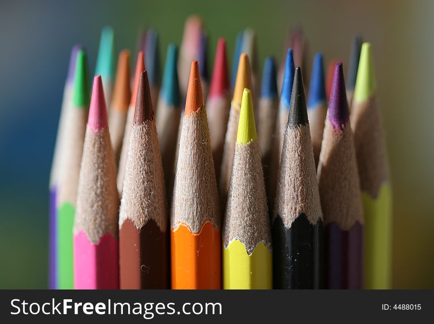 Many different stand color pencils