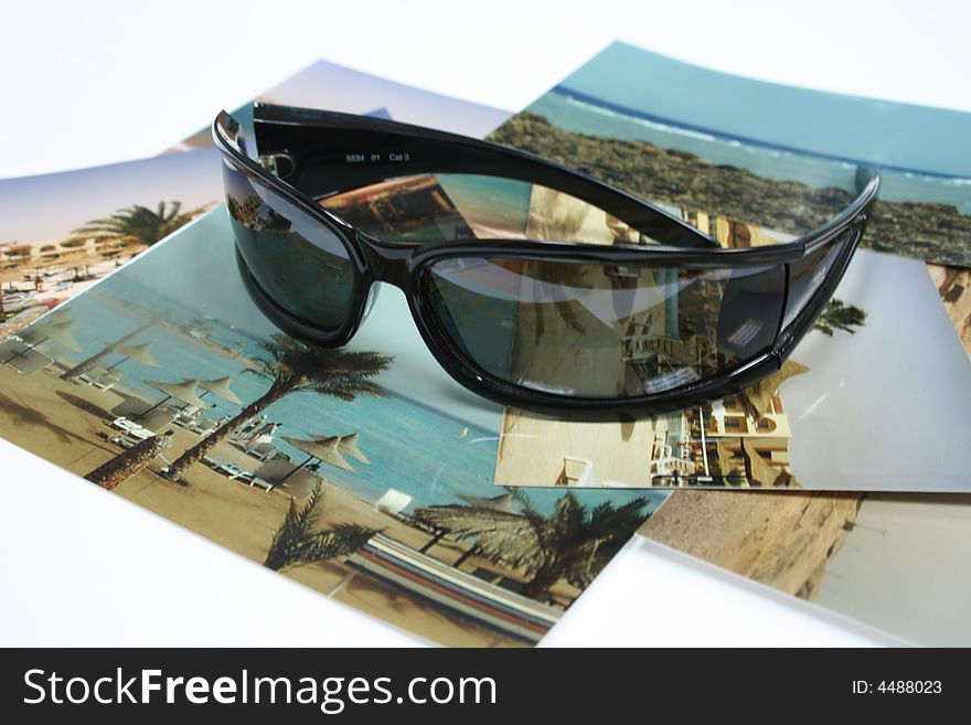 Sun glasses on the photo