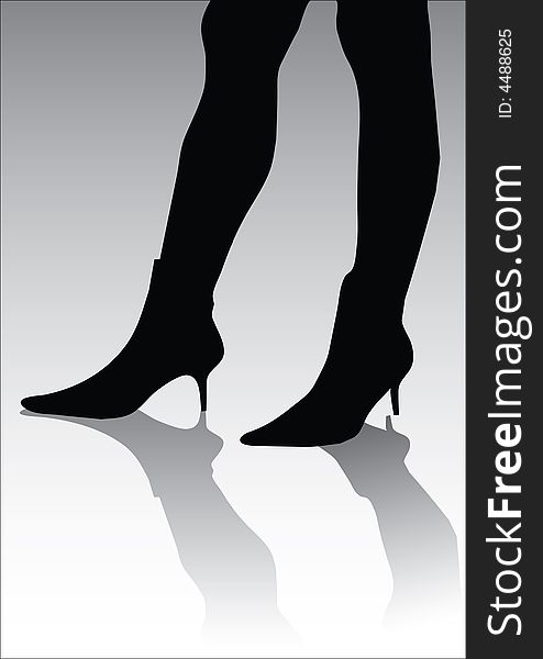 Legs of woman silhouette