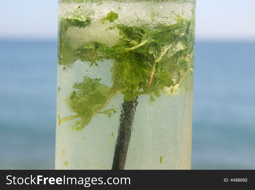 A refreshing mojito by the sea