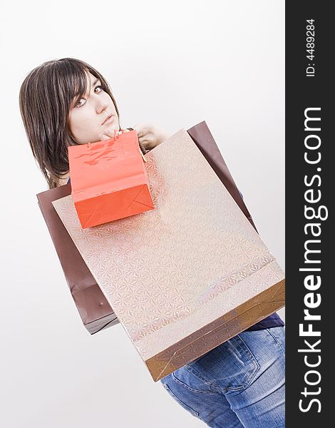 Young woman with shopping bags