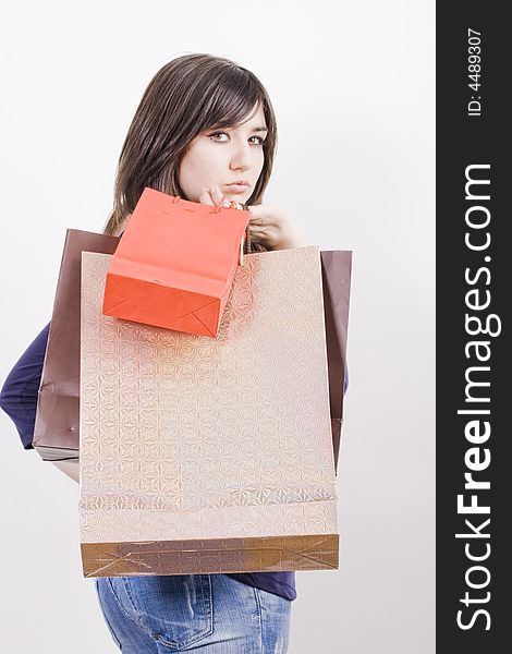 Young woman with shopping bags