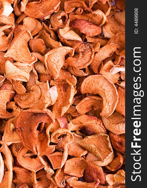 Texture of many dried apples