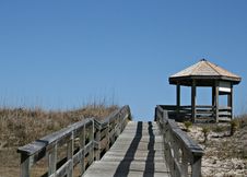 Wood Walkway To Beach And Gazebo Stock Photos Wood Walkway To Beach And Gazebo Stock Photos