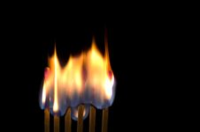 Flaming Matches Royalty Free Stock Photo