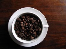 Coffee Beans In White Cup Stock Photos Coffee Beans In White Cup Stock Photos