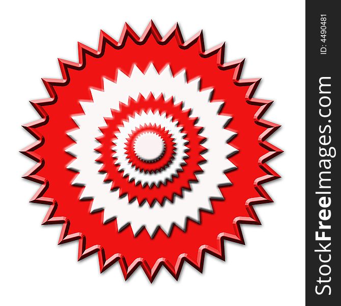 Red and white concentric circles on white background. Red and white concentric circles on white background