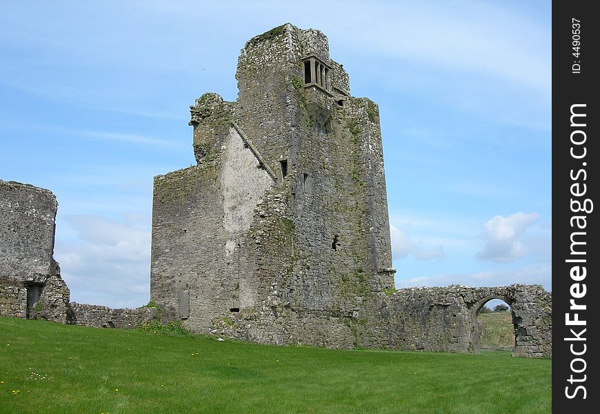 Castle Ruins Ireland Near Thatch Inn. Castle Ruins Ireland Near Thatch Inn