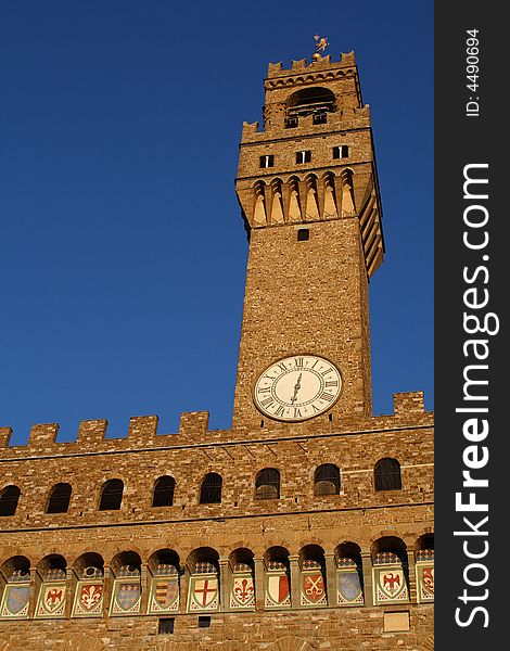Palazzo Vecchio on the Piazza della Signoria in Florence. Palazzo Vecchio on the Piazza della Signoria in Florence